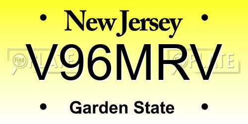 V96MRV New Jersey License Plate
