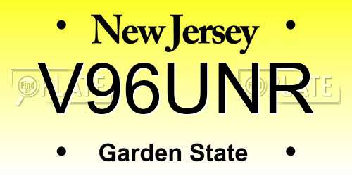 V96UNR New Jersey License Plate