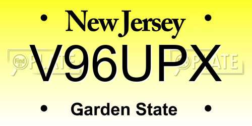 V96UPX New Jersey License Plate
