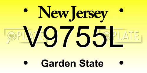 V9755L New Jersey License Plate