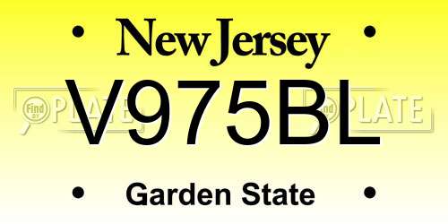 V975BL New Jersey License Plate