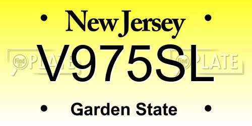 V975SL New Jersey License Plate