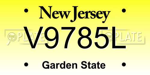 V9785L New Jersey License Plate