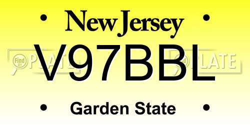 V97BBL New Jersey License Plate