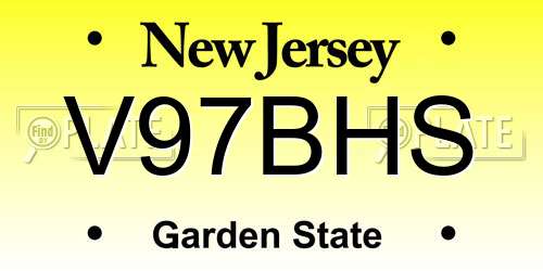 V97BHS New Jersey License Plate