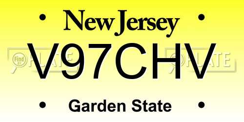 V97CHV New Jersey License Plate