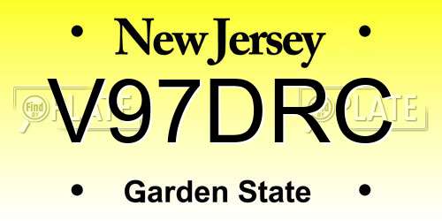 V97DRC New Jersey License Plate