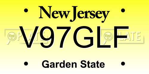 V97GLF New Jersey License Plate