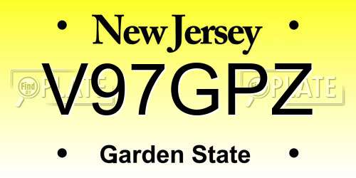 V97GPZ New Jersey License Plate