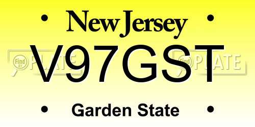 V97GST New Jersey License Plate