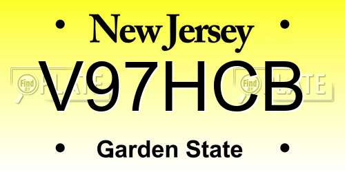 V97HCB New Jersey License Plate