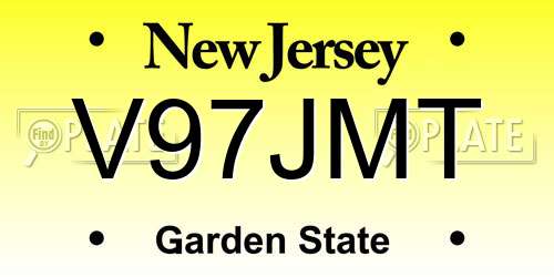 V97JMT New Jersey License Plate