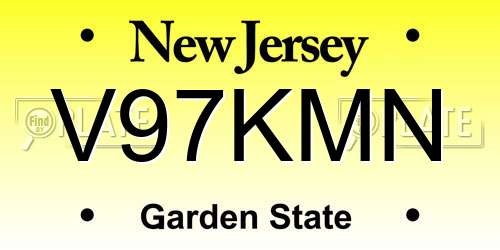 V97KMN New Jersey License Plate