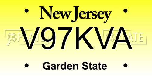 V97KVA New Jersey License Plate
