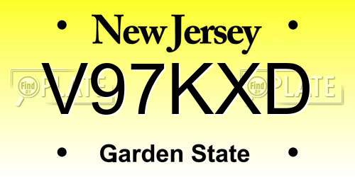 V97KXD New Jersey License Plate