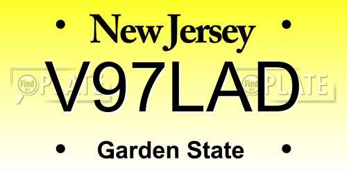 V97LAD New Jersey License Plate