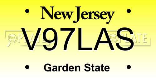 V97LAS New Jersey License Plate