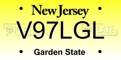 V97LGL New Jersey License Plate