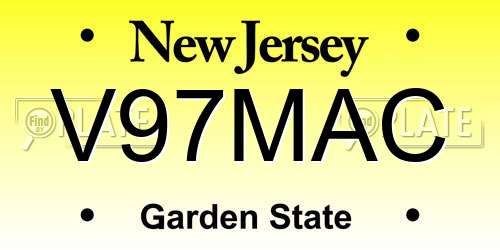 V97MAC New Jersey License Plate