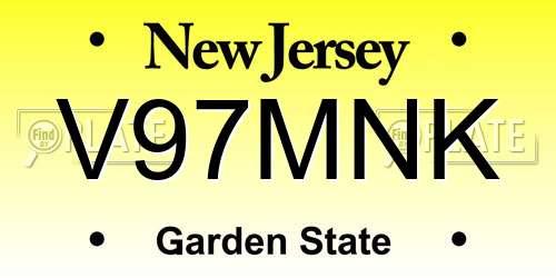 V97MNK New Jersey License Plate
