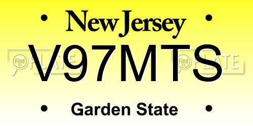 V97MTS New Jersey License Plate