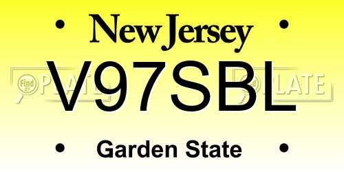 V97SBL New Jersey License Plate