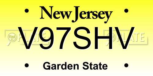 V97SHV New Jersey License Plate