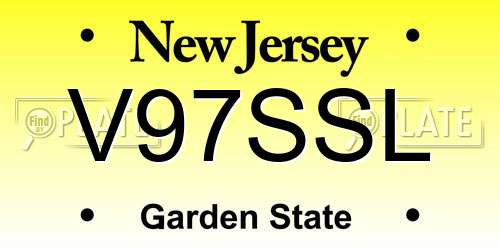 V97SSL New Jersey License Plate
