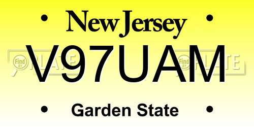 V97UAM New Jersey License Plate