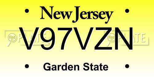 V97VZN New Jersey License Plate