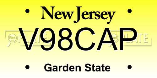 V98CAP New Jersey License Plate