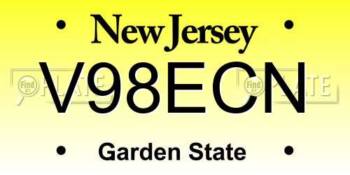 V98ECN New Jersey License Plate