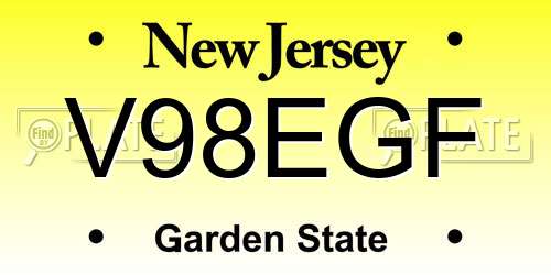 V98EGF New Jersey License Plate