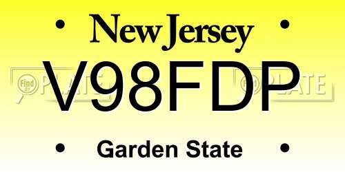 V98FDP New Jersey License Plate