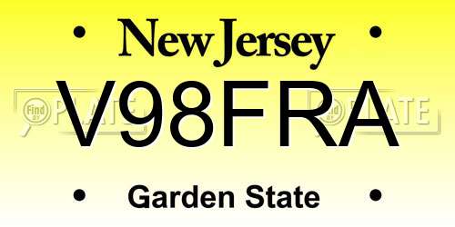 V98FRA New Jersey License Plate