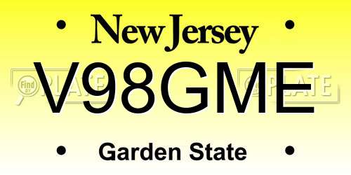 V98GME New Jersey License Plate