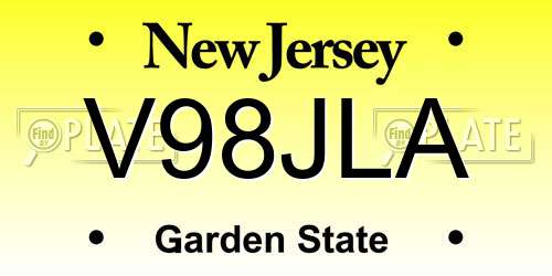 V98JLA New Jersey License Plate