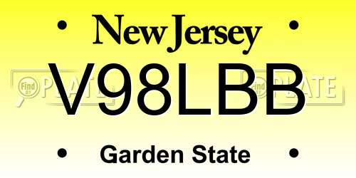 V98LBB New Jersey License Plate