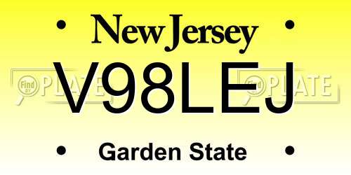 V98LEJ New Jersey License Plate
