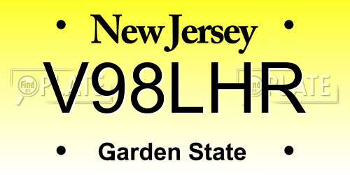 V98LHR New Jersey License Plate