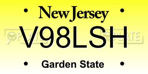 V98LSH New Jersey License Plate