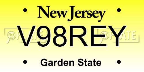 V98REY New Jersey License Plate
