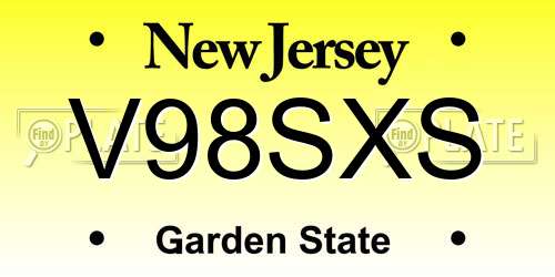 V98SXS New Jersey License Plate