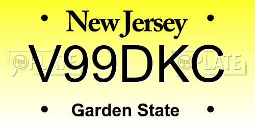 V99DKC New Jersey License Plate