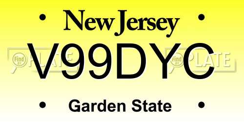 V99DYC New Jersey License Plate