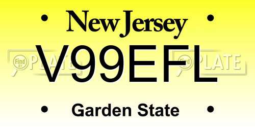 V99EFL New Jersey License Plate