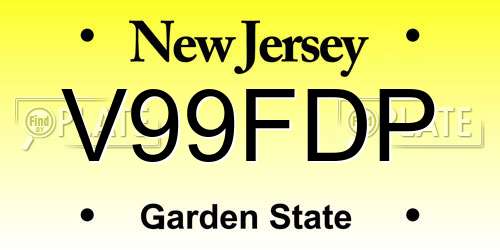 V99FDP New Jersey License Plate