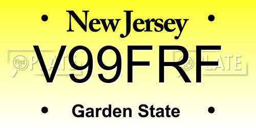 V99FRF New Jersey License Plate