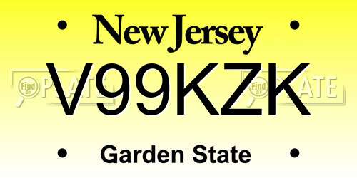 V99KZK New Jersey License Plate