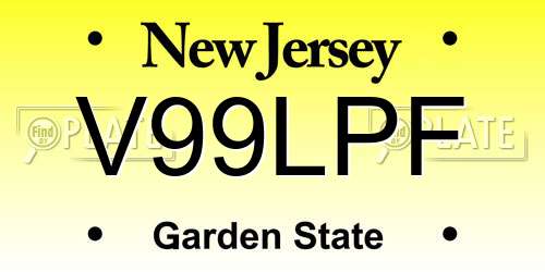 V99LPF New Jersey License Plate